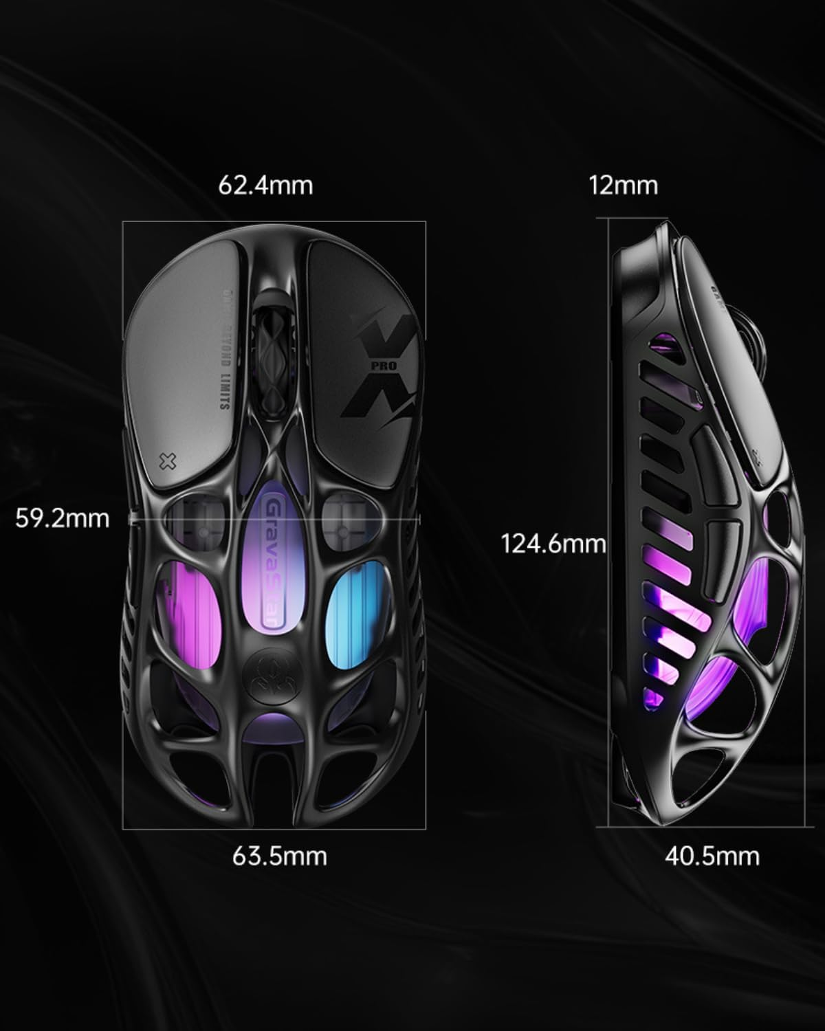 GravaStar Mercury X Pro Wireless Gaming Mouse - Galaxy Black GravaStar Mercury X Pro Wireless Gaming Mouse - Galaxy Black